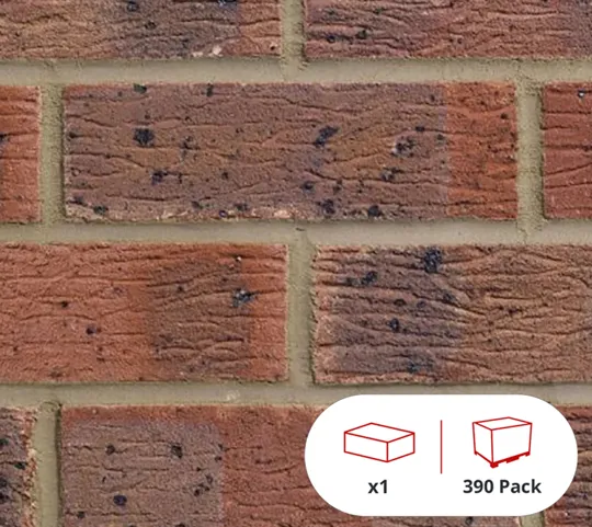 LBC Claydon Red Multi 65mm Brick (390 Per Pack)