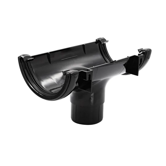 Floplast RO1B 112mm Black Half Round Running Outlet