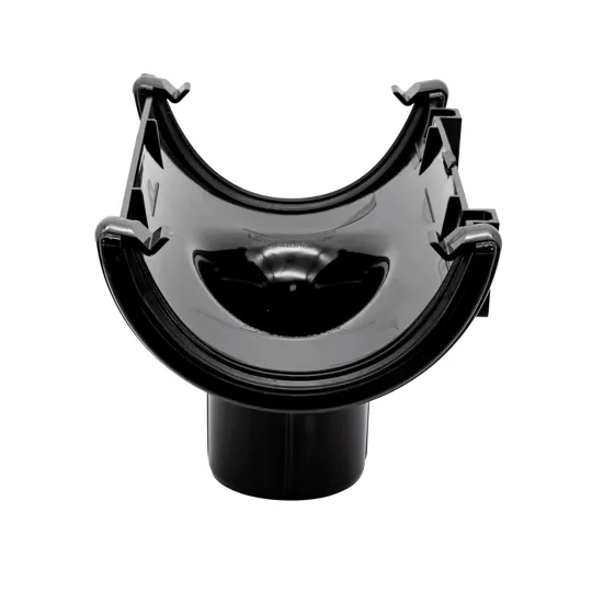 Floplast RO1B 112mm Black Half Round Running Outlet