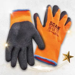 Scan Dipped Thermal Latex Gloves, 3 Pairs