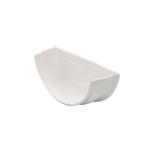 Floplast RE2W 112mm White Half Round Gutter Internal Stop End