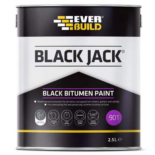Everbuild 901 Black Bitumen Paint 2.5ltr