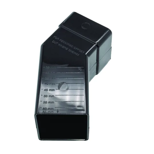 Floplast RBS5B 65mm Black Square Adjustable Offset Downpipe Bend