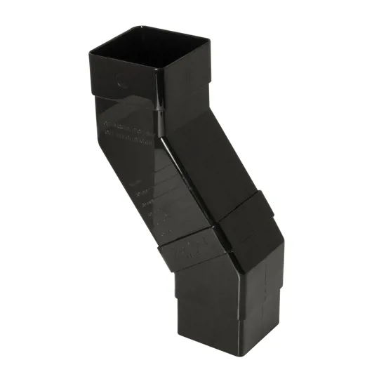 Floplast RBS5B 65mm Black Square Adjustable Offset Downpipe Bend