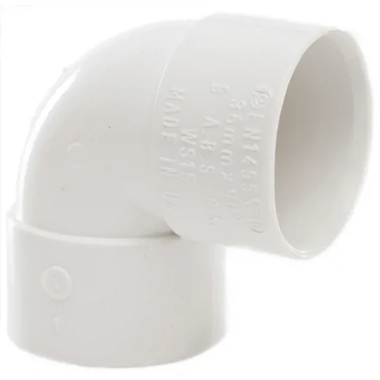 Polypipe WS15W 32mmx90 Deg ABS Knuckle Bend White
