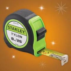 Stanley Hi-Vis Tylon Tape Measure, 8m / 26ft