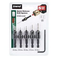 Trend CR/QR/CS/SET Snappy Quick Release 1/4in Countersink Set, 5 Piece