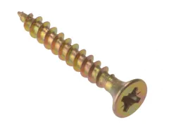 Forgefix MPS5100Y Yellow Wood Screw ZYP, 5mm x 100mm, Box of 100