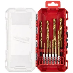 Milwaukee 4932493865 Red Hex Impact Duty Titanium HSS Drill Set, 10 Piece