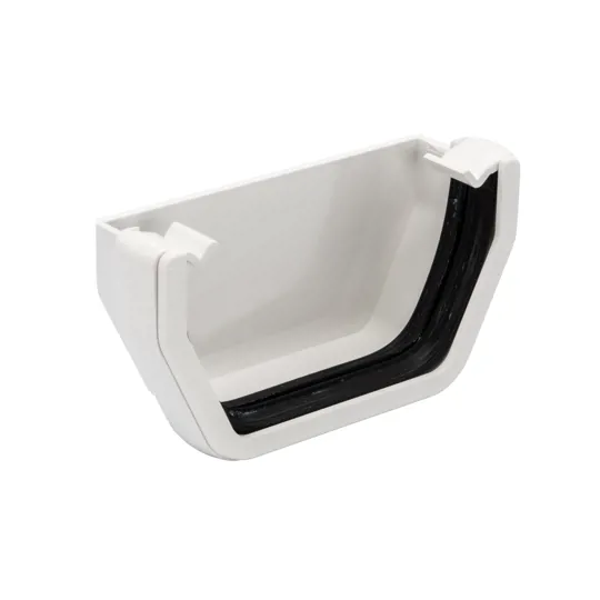 Floplast RES1W 114mm White Square External Gutter Stop End