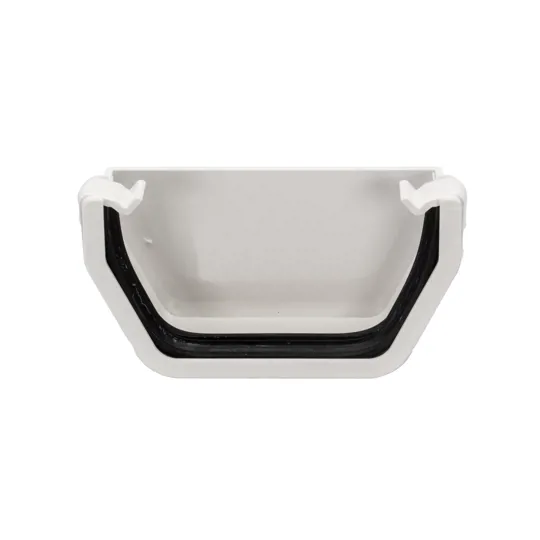 Floplast RES1W 114mm White Square External Gutter Stop End