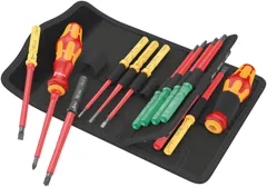 Wera 006611 Kraftform Kompakt VDE Screwdriver Set with 2 Handles, 17pcs