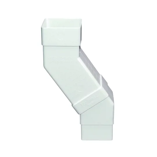 Floplast RBS5W 65mm White Square Adjustable Offset Downpipe Bend