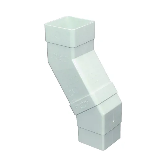 Floplast RBS5W 65mm White Square Adjustable Offset Downpipe Bend