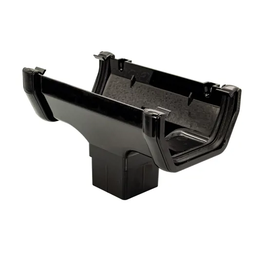 Floplast ROS1B 114mm Black Square Running Gutter Outlet