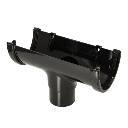 Floplast ROH4BL 80mm HiCap Black Downpipe Running Outlet