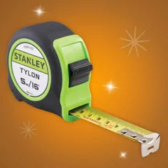 Stanley Hi-Vis Tylon Tape Measure, 5m / 16ft