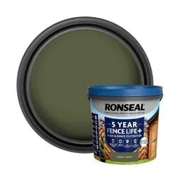 Ronseal Fence Life Plus Shed & Fence Paint, 5L - Forest Green