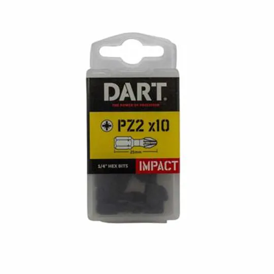 Dart DDIPZ2-10 PZ2 Impact Driver Bit Pack 10