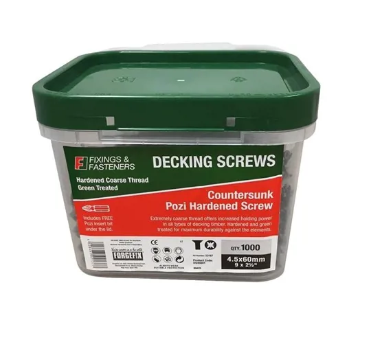 Forgefix  DS4560T Green Treat Decking Screws 4.5x60mm (Tub 1000)