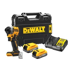 DeWalt DCF850E2T-GB 18V XR PowerStack Brushless Ultra Compact Impact Driver Kit, 2 x 1.7Ah Batteries, Charger & Case