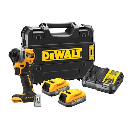 DeWalt DCF850E2T-GB PowerStack 18v XR Brushless Ultra Compact Impact Driver Kit 2 x Compact Batts