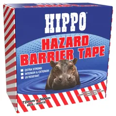 Hippo H18413 Hazard Tape Red/White, 72mm / 3in x 500m