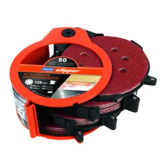 Norton Clipper Adhesive Sanding Disc Set with Dispenser 125mm, Pack of 50