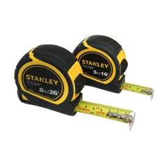 Stanley STA998985 Tylon Tape Measure Twinpack, 5m / 16ft and 8m / 26ft