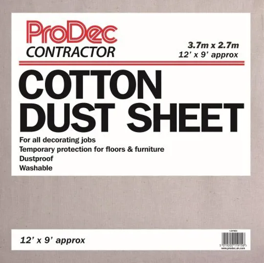 ProDec Contractor Cotton Dust Sheet 3.7x2.7m 
