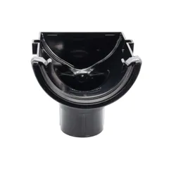 FloPlast RO2B 112mm Black Half Round Gutter Stop End Outlet