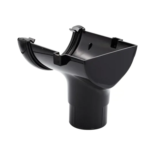 Floplast RO2B 112mm Black Half Round Gutter Stop End Outlet