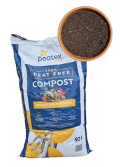 Peatex Professional 100% Peat Free Organic Multi-Purpose Compost, 50L