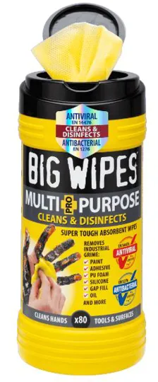 Big Wipes Multi Purpose Wipe Tub 80 (Black Top)