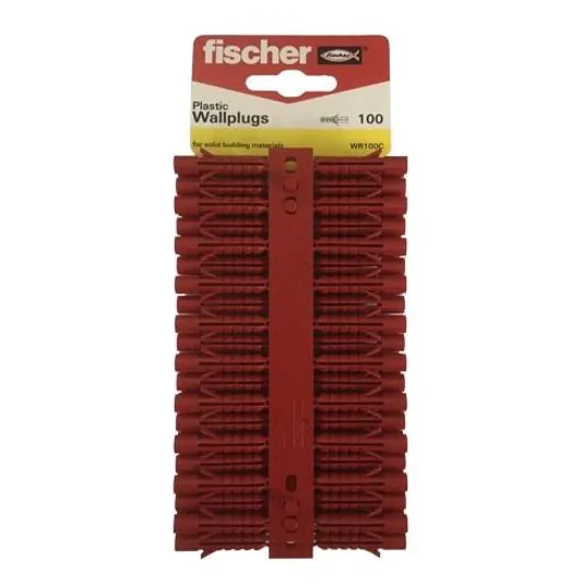 Fischer WR100C Red Plastic Wallplug Pk100