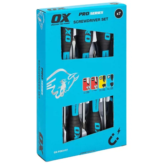 OX P363107 Pro Screwdriver Set 7 Piece In Carton