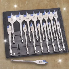 Irwin Tools 17 Piece 4X Blue Groove Flat Bit Set