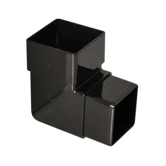 Floplast RBS1B 65mm Black Square Downpipe 90� Bend