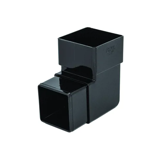 Floplast RBS1B 65mm Black Square Downpipe 90� Bend