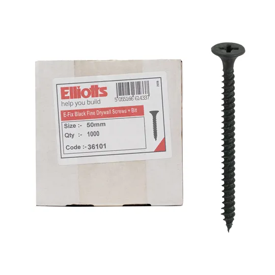 E-Fix Fine Drywall Black Screw 50mm Box1000