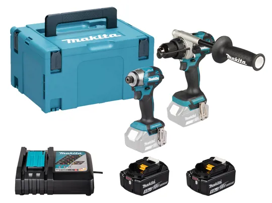 Makita DLX2549TJ 18v LXT Brushless Twin Kit (DHP492 & DTD173 2 x 5amps/Charger/Case)
