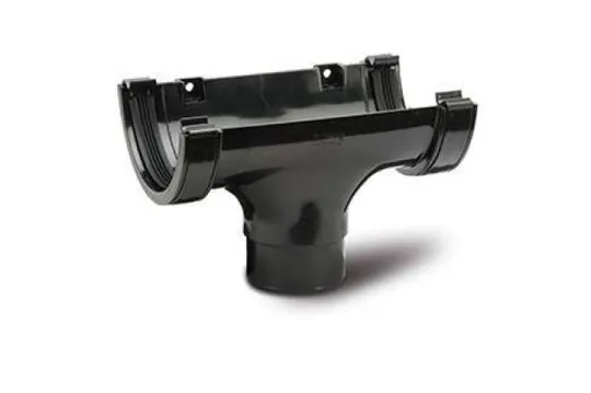 Polypipe RR105B 112mm H/R Gutter Running Outlet Black