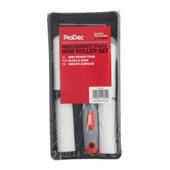 ProDec 4in Mini Roller, Tray & High Density Foam Sleeves, 7 pcs