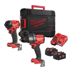 Milwaukee M18 FUEL FPP2A3-502X 18V Combi Drill & 1/4 Hex Impact Driver Kit Inc 2 x 5.0Ah Batteries