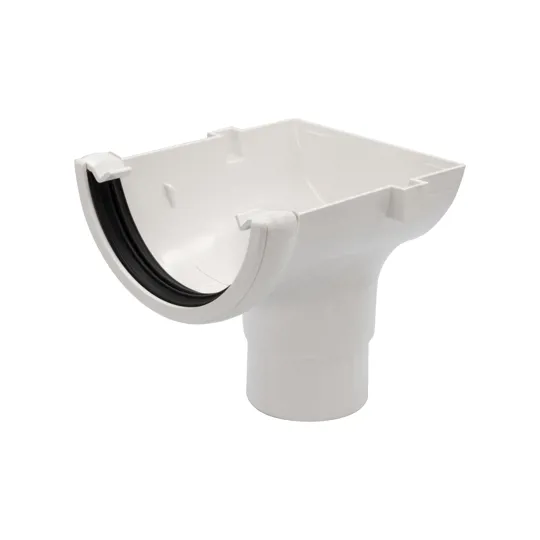 Floplast RO2W 112mm White Half Round Gutter Stop End Outlet