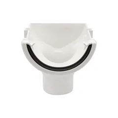 Floplast RO2W 112mm White Half Round Gutter Stopend Outlet
