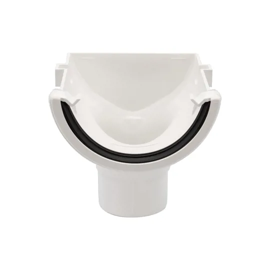 Floplast RO2W 112mm White Half Round Gutter Stop End Outlet