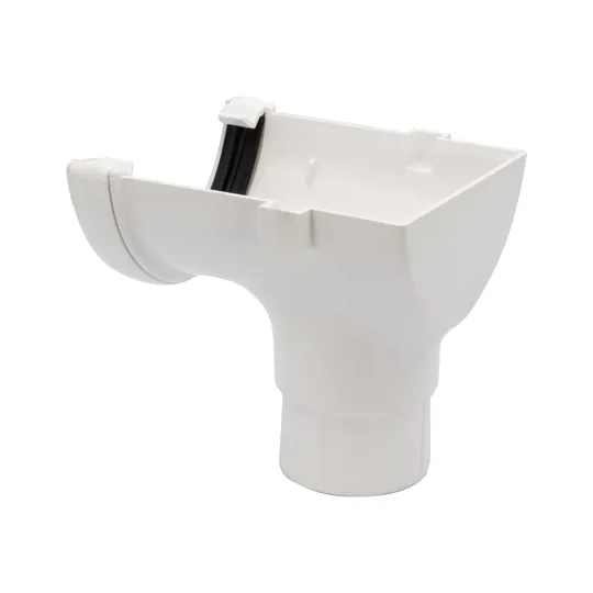 Floplast RO2W 112mm White Half Round Gutter Stop End Outlet