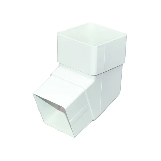 Floplast RBS2W 65mm White Square Downpipe Offset Bend