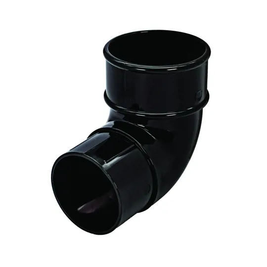 Floplast RB1B 68mm Black Round Downpipe 90� Bend